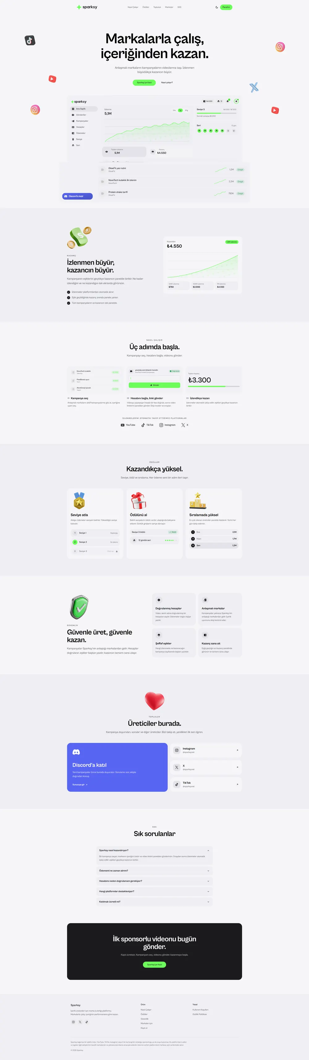 Sparksy homepage